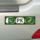 Pakistan Flag Map Code Bumper Sticker バンパーステッカー (車上)