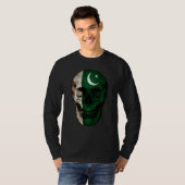 Pakistan Flag Skull Pakistani Roots Proud Patrioti Tシャツ (正面フル)