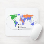 PAL NTSC SECAM TVの世界地図 マウスパッド (マウス)
