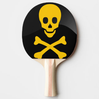 Pala de Ping Pong Cráneo y huesos símbolo Peligro 卓球ラケット