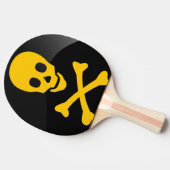Pala de Ping Pong Cráneo y huesos símbolo Peligro 卓球ラケット (横)