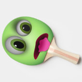 Pala de Ping Pong Emoji Verde con la Lengua afuera 卓球ラケット (横)