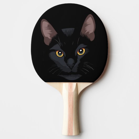 Pala de Ping Pong Gato Negro en la Oscuridad 卓球ラケット (正面)