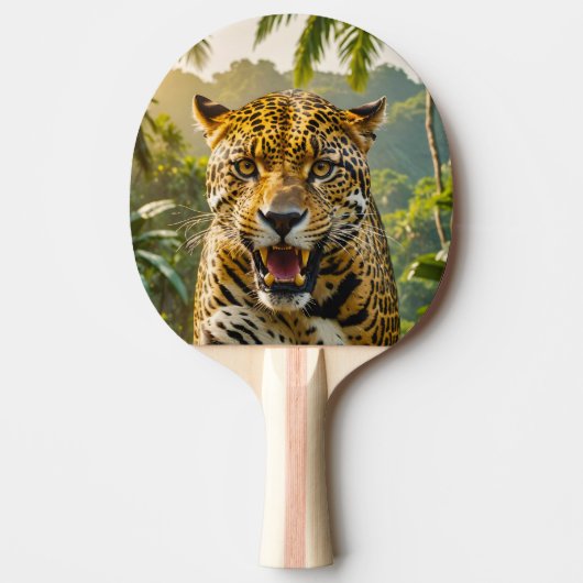 Pala de Ping Pong Peligroso Leopardo en la Selva 卓球ラケット (正面)