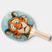 Pala de Ping Pong Tigre Divertido en Caricatura 卓球ラケット (横)