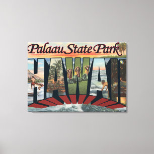 Palaauの州立公園、ハワイ-大きい手紙場面 キャンバスプリント