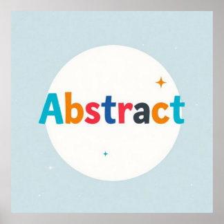Palabra ABSTRACT multicolor sobre círculo blanco ポスター