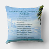 Palabras Motivacionales Logrando Metas Cielo Azul クッション (裏面)