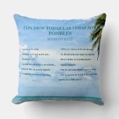 Palabras Motivacionales Logrando Metas Cielo Azul クッション (正面)