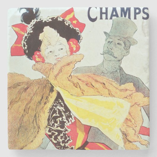 Palace',のチャンピオンElysees、パリ1893年を凍らして下さい ストーンコースター (正面)