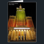 Palace of Culture & Science, Warsaw, Poland Card<br><div class="desc">Palace of Culture and Scienceのナイトフォト。ワルシャワのスカイラインのジュエル、建物はヨセフ・スターリンのポーランドへの贈り物だった。</div>