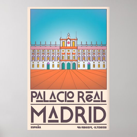 Palacio Real Madrid 壁アート - 洗練されたラインとボールド体 ポスター (正面)