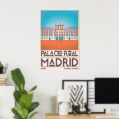 Palacio Real Madrid 壁アート - 洗練されたラインとボールド体 ポスター (ホームオフィス)