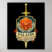 Paladin Fantasy Rpg Trpg Gamer Cl ポスター (正面)