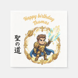 Paladin Holy Knight RPG Anime Chibi Gamer Birthday スタンダードカクテルナプキン