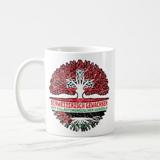 Palästina Palästinen sisch Schweizer Schweiz Baum コーヒーマグカップ (左)