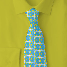 Palau Flag Brick Pattern ネクタイ