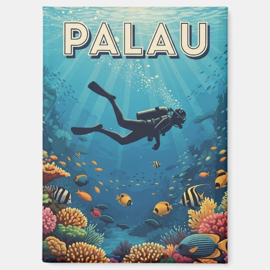 Palau Scuba Diving Travel マグネット (正面)