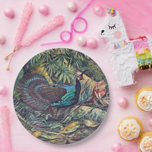 Palawanの孔雀のキジの鳥の動物の紙皿 ペーパープレート (パーティー)