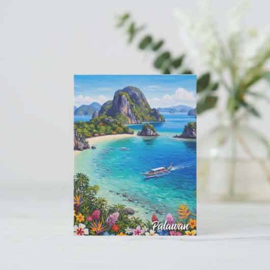 Palawan Philippines Travel ポストカード (スタンド正面)