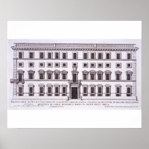 Palazzo Chigiの広場Colonna、「Palazziからのローマ、 ポスター