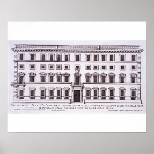 Palazzo Chigi, Piazza Colona，ローマ， from 'Palazzi ポスター (正面)