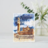 Palazzo Pubblico in Siena.トスカーナ、イタリア。ポストカー ポストカード (スタンド正面)