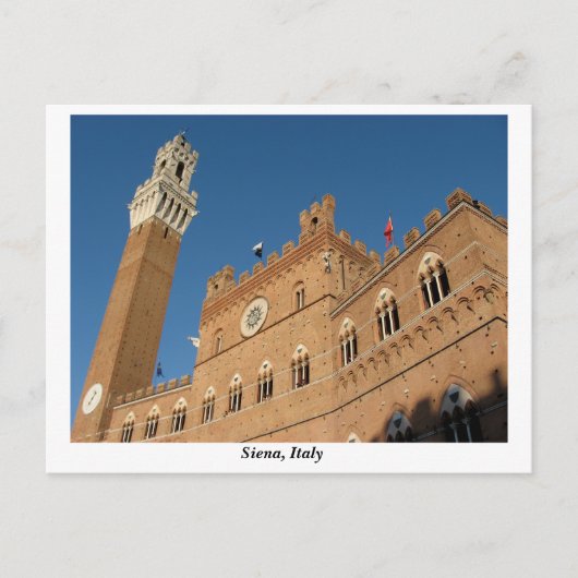 Palazzo Pubblico、Piazza del Campo、シエナイタリア ポストカード (正面)