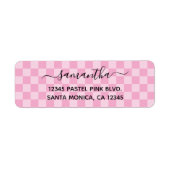Pale and Light Pink Checkerboard ラベル (正面)