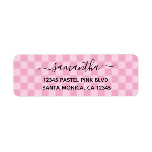 Pale and Light Pink Checkerboard ラベル (正面)