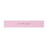 Pale and Light Pink Checkered Signature Names 招待状ベリーバンド (フラット)