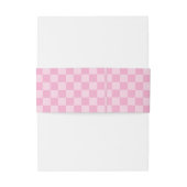 Pale and Light Pink Checkered Signature Names 招待状ベリーバンド (裏面例)