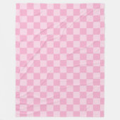 Pale and Light Pink Montone Checkered フリースブランケット (正面)
