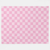Pale and Light Pink Montone Checkered フリースブランケット (正面(横))