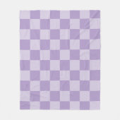 Pale and Pastel Purple Monotone Checkered フリースブランケット (正面)