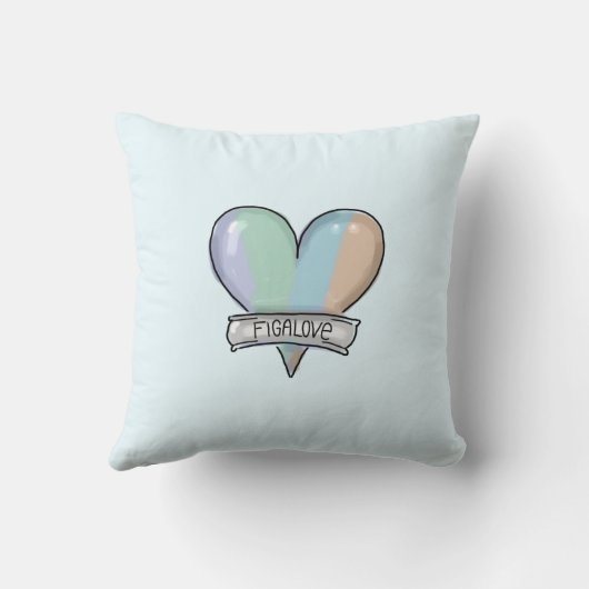 Pale Aqua Figaro pillow クッション (裏面)