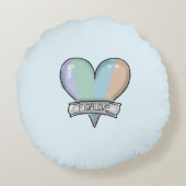 Pale Aqua Figaro round pillow ラウンドクッション (裏面)