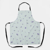 Pale Aqua Japanese Balloon Flower Floral Pattern エプロン (正面)