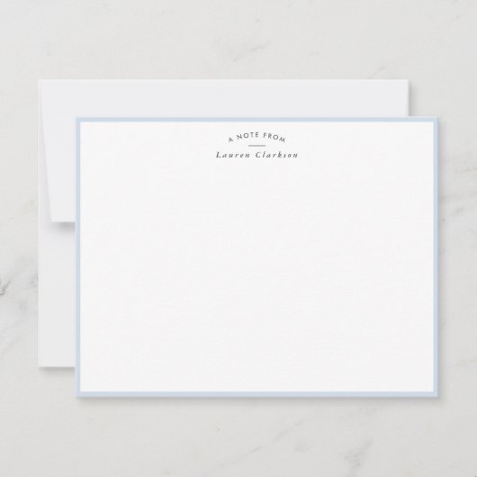 Pale Baby Blue Border Personalized Note Card 招待状 (正面)
