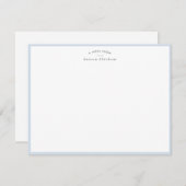 Pale Baby Blue Border Personalized Note Card 招待状 (正面/裏面)