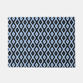 Pale blue and black diamond pattern ドアマット (正面)