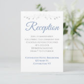 Pale Blue and Gray Elegant Wedding Reception エンクロージャーカード (スタンド正面)