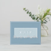 Pale Blue and Sky Snowflake Response Postcard 箔シーズンポストカード (立ち正面)