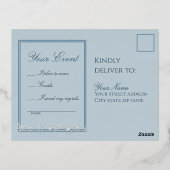 Pale Blue and Sky Snowflake Response Postcard 箔シーズンポストカード (裏面)