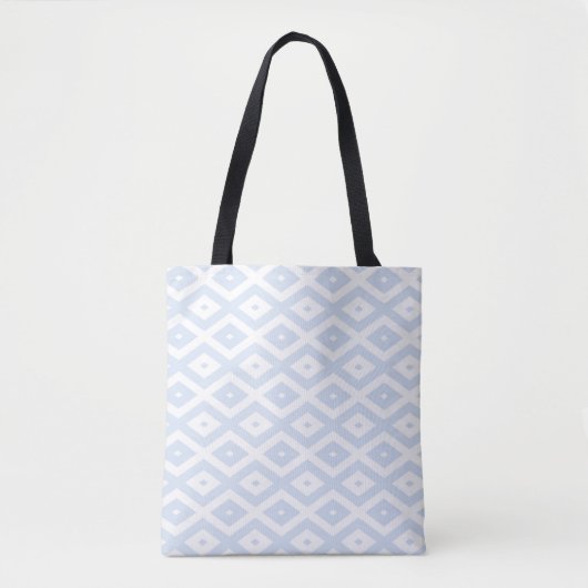 Pale blue and white diamond pattern トートバッグ (正面)