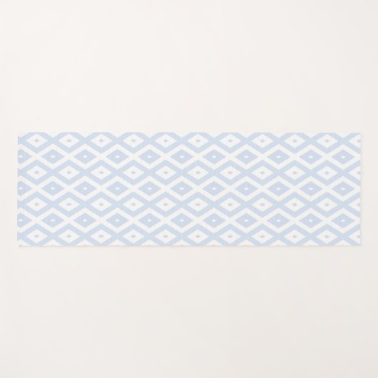 Pale blue and white diamond pattern ヨガマット (正面(横))