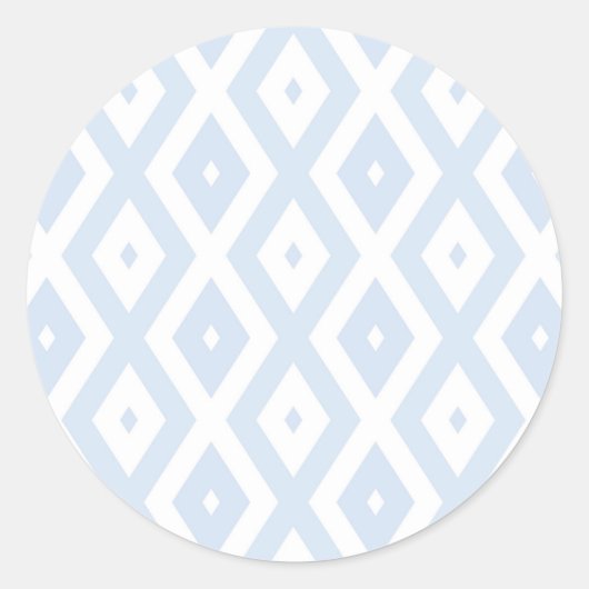 Pale blue and white diamond pattern ラウンドシール (正面)