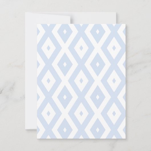 Pale blue and white diamond pattern 出欠カード (正面)