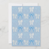 Pale Blue Bows Photo Graduation Announcement 招待状 (裏面)