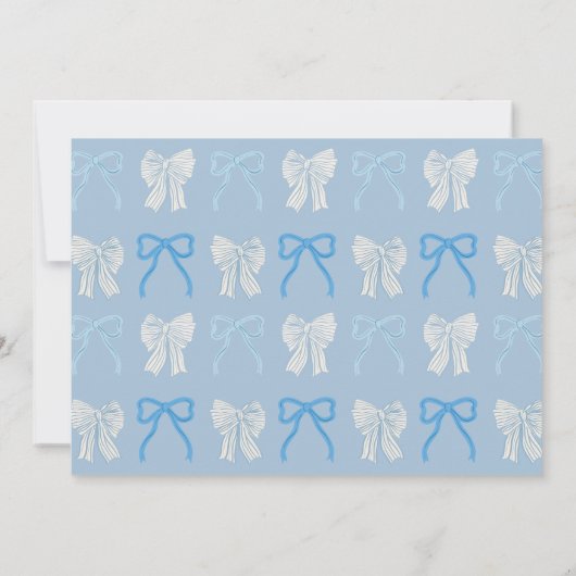 Pale Blue Bows She's Tying the Knot Bridal Shower 招待状 (裏面)